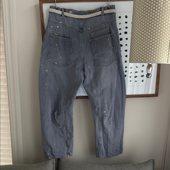 We The Free Gray barrel leg Relaxed Jeans with Drawstring Waist - Picture 5 of 6